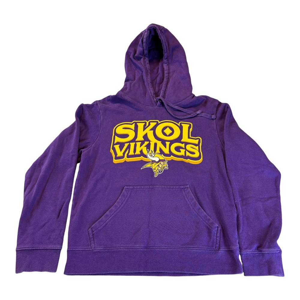 Skol Vikings Hoodie Mens Small Purple Sweatshirt Football NFL Heavyweight